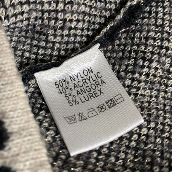 GRIFFLIN PARIS Abstract Angora Blend Button Down Cardigan Sweater - Picture 5 of 6